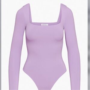 Aritzia vacation contour long sleeve body suit - bright lavender